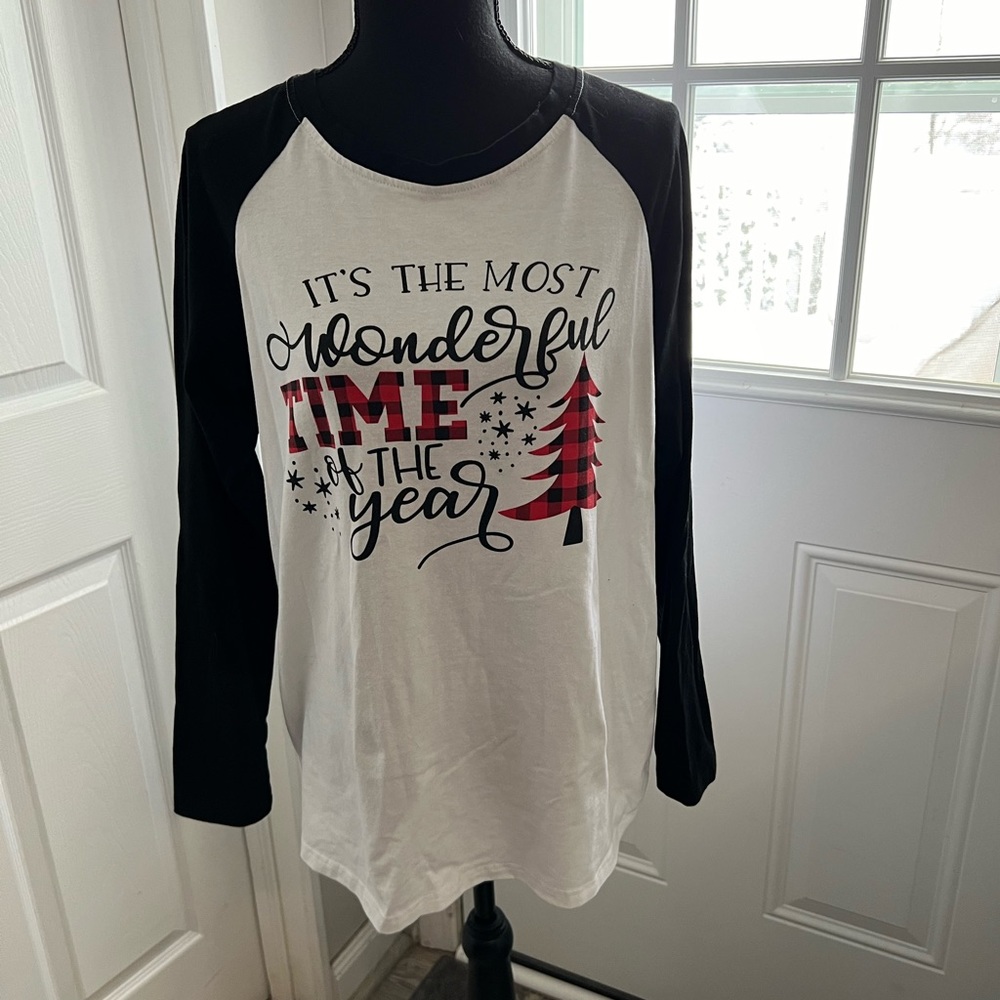 Baseball style holiday shirt